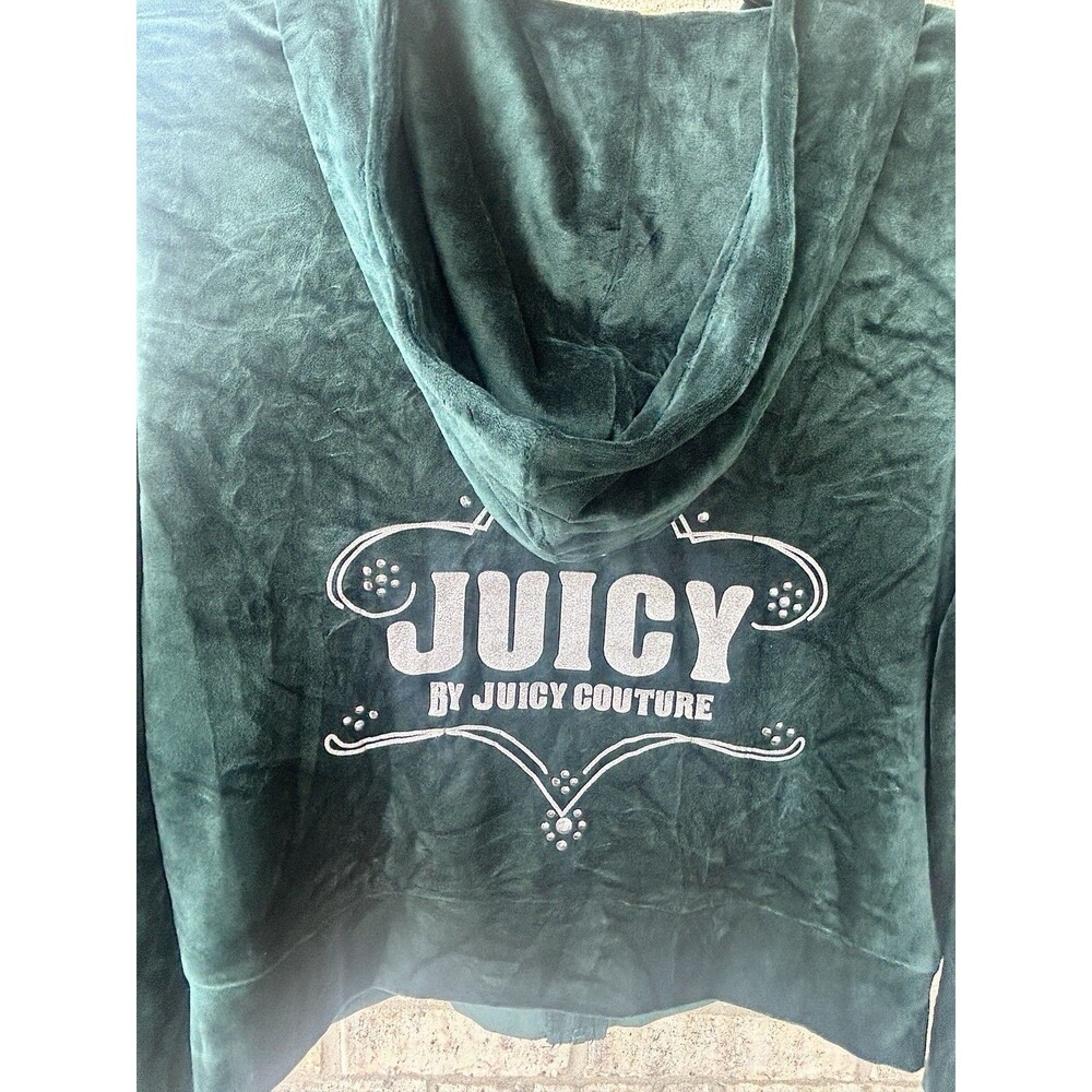 NWOT Size XS Juicy Couture Velour Track Jacket Crown Logo Y2K Pine Green